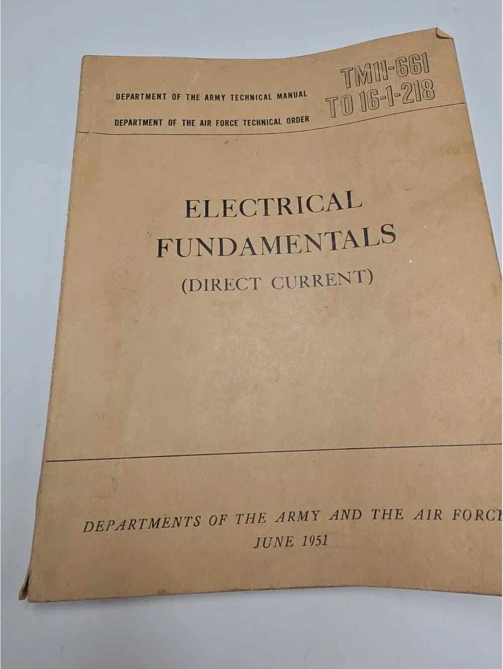 Electrical Fundamentals Direct Current TM11-661 TO 16-1-218 Army Air Force 1951